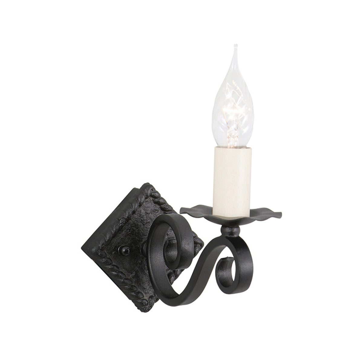 Rectory 1-Light Wall Light (Style A, Black)