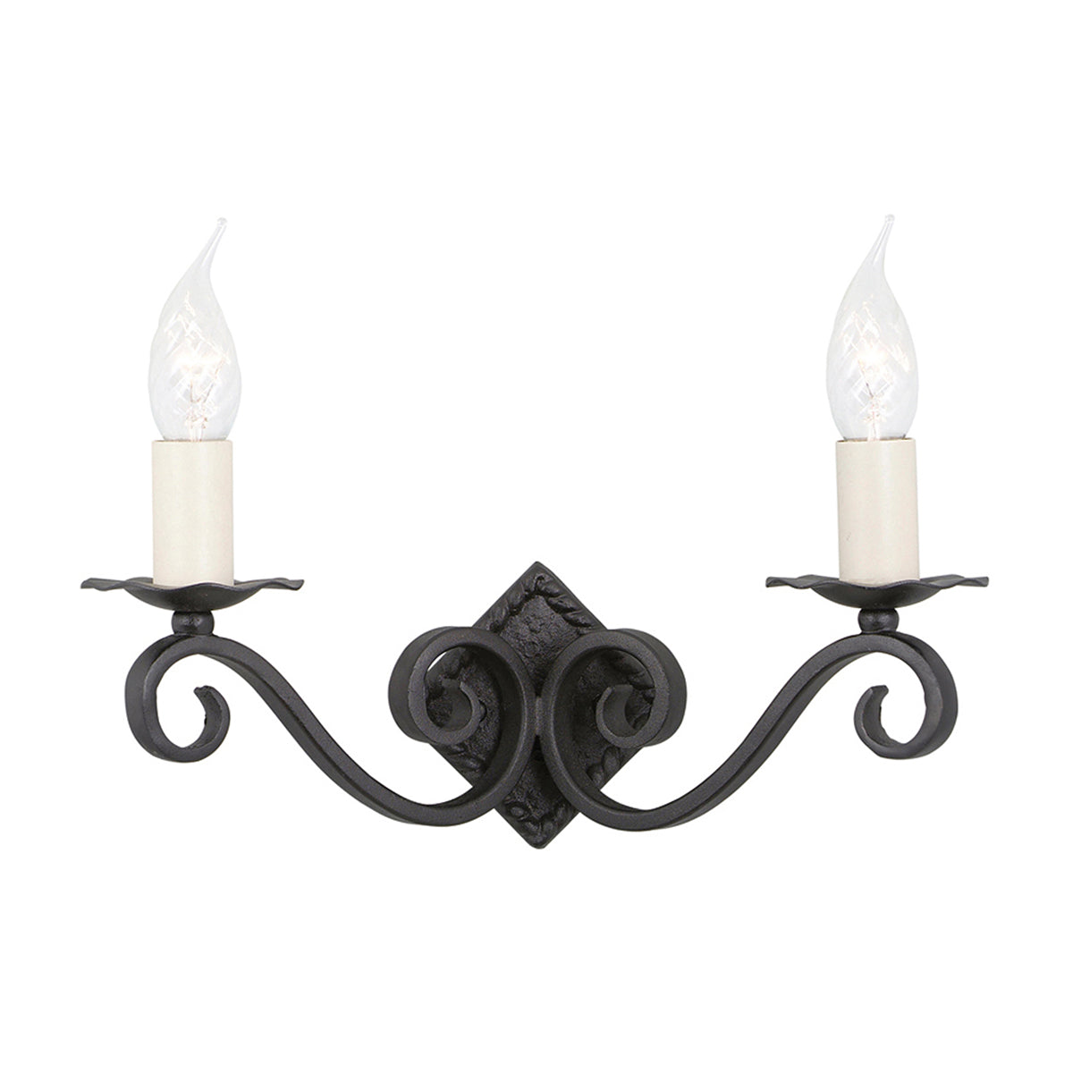 Rectory 2-Light Wall Light (Style A, Black)