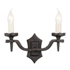 Rectory 2-Light Wall Light (Style B, Black)