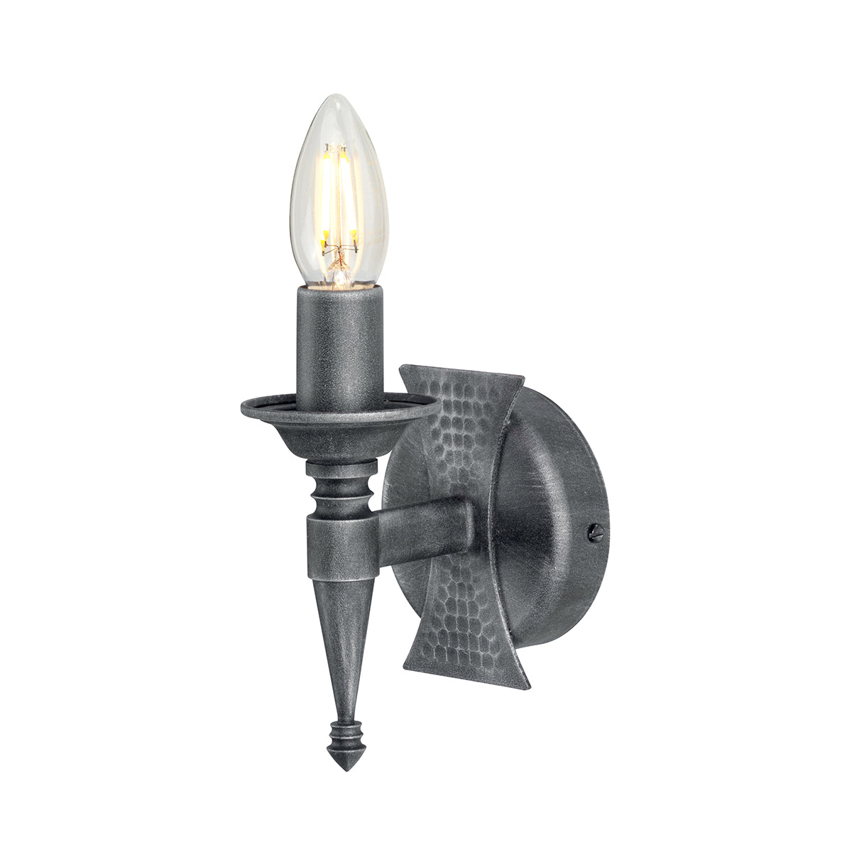 Saxon 1-Light Wall Light (Black & Silver)