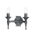 Saxon 2-Light Black & Silver Wrought Iron Wall Sconce
