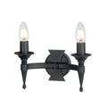 Saxon 2-Light Black Wrought Iron Wall Sconce