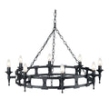 Saxon 8-Light Black Wrought Iron Chandelier