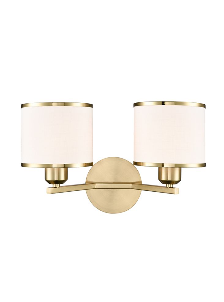 Sirius 2lt Wall Light in Aged Brass