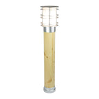 Stockholm Large Natural Wood & Galvanized Bollard Light