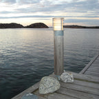 Stockholm Large Natural Wood & Galvanized Bollard Light