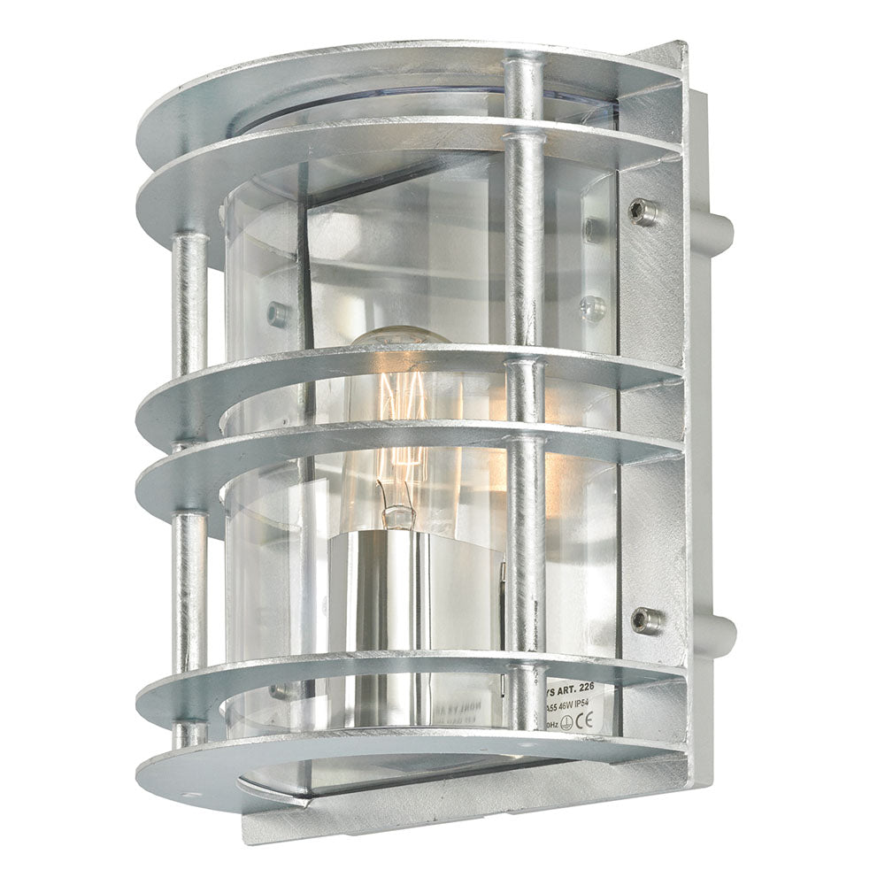 Stockholm Galvanized Flush Mount Ceiling Light with Clear Glass