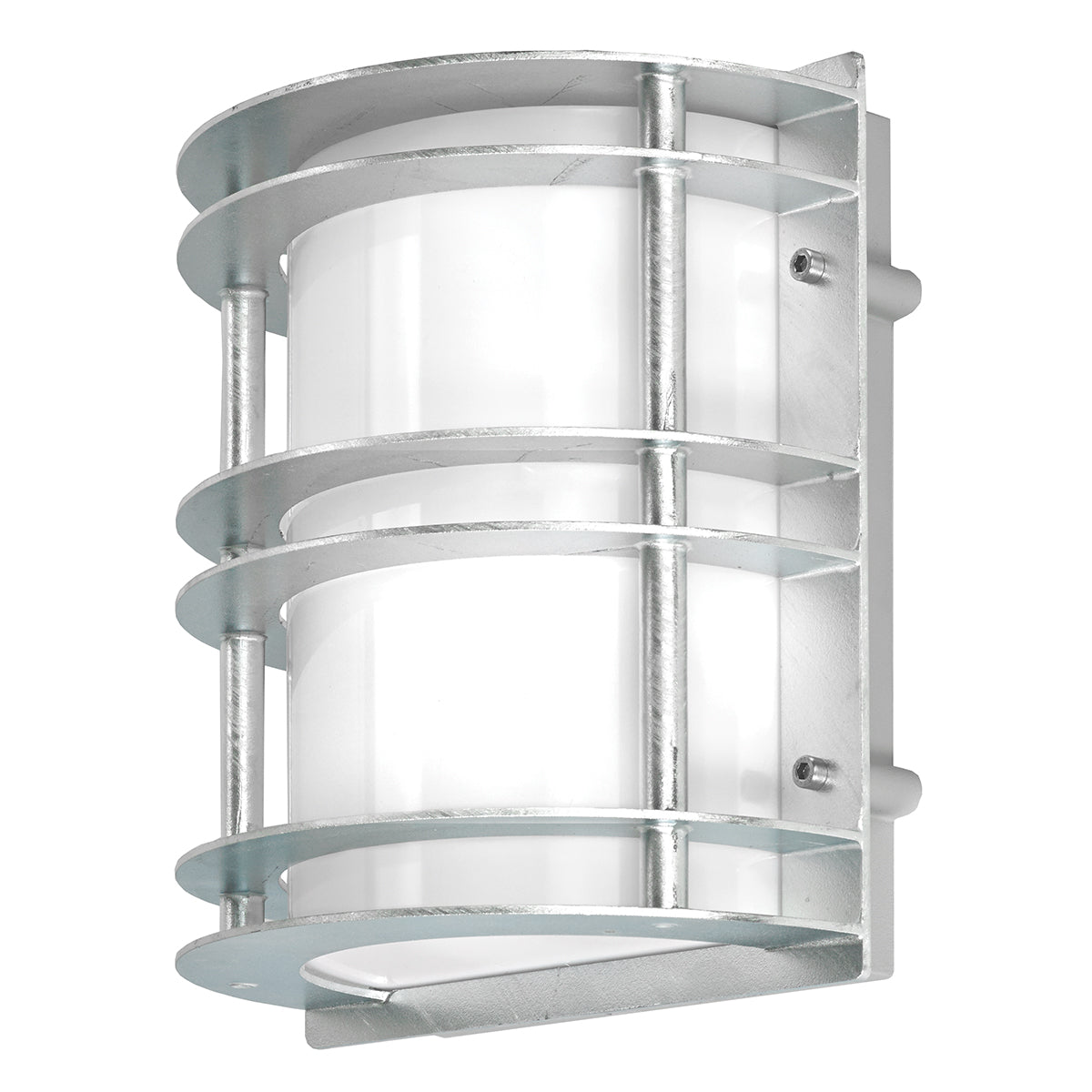 Stockholm Galvanized Flush Mount Ceiling Light with Opal Glass