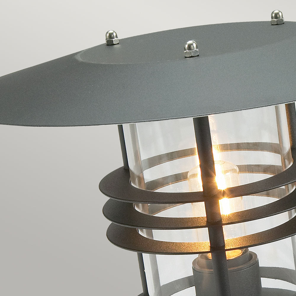 Stockholm 1-Light Grande Black Pedestal Lantern