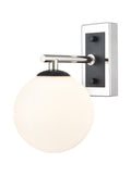 Stellar Wall bracket matt black and polished nickel with opal glass