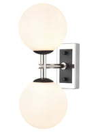 Stellar 2lt Bracket matt black and polished nickel with opal glass