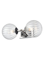 Stellar 2lt Bracket matt black and polished nickel with clear glass