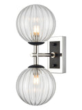 Stellar 2lt Bracket matt black and polished nickel with clear glass