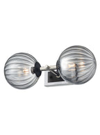Stellar 2lt Bracket matt black and polished nickel with smoked glass 1