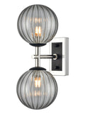 Stellar 2lt Bracket matt black and polished nickel with smoked glass 1