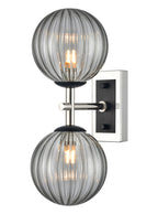 Stellar 2lt Bracket matt black and polished nickel with smoked glass 1