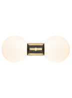 Stellar 2lt Bracket matt black aged brass with opal glass