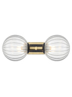 Stellar 2lt Bracket matt black aged brass with clear glass