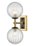 Stellar 2lt Bracket matt black aged brass with clear glass