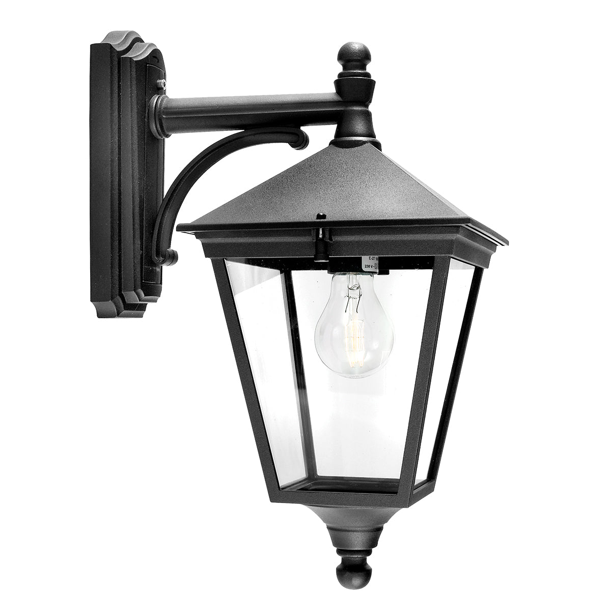 Turin Black Downward Wall Lantern