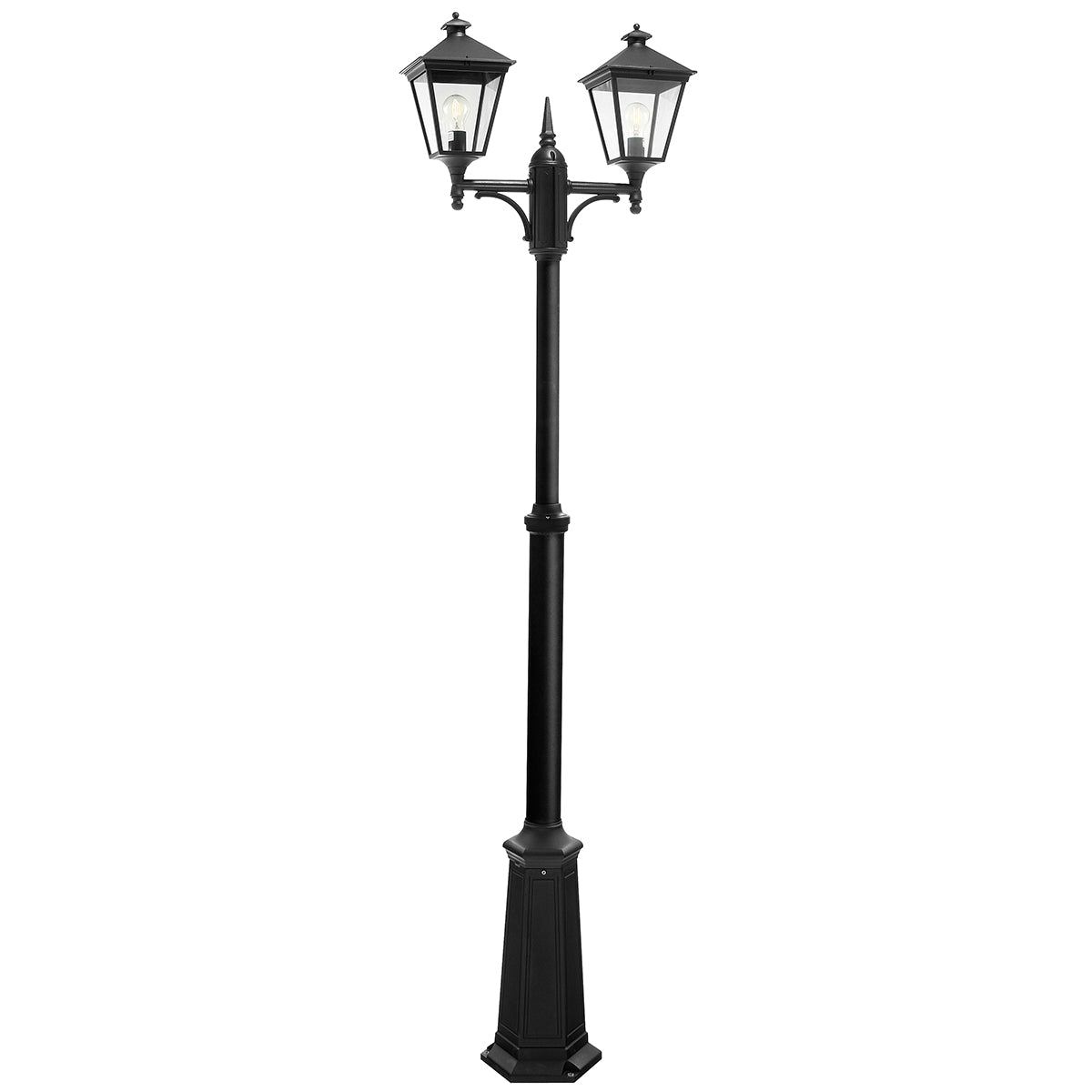 Turin Black Twin Post Light