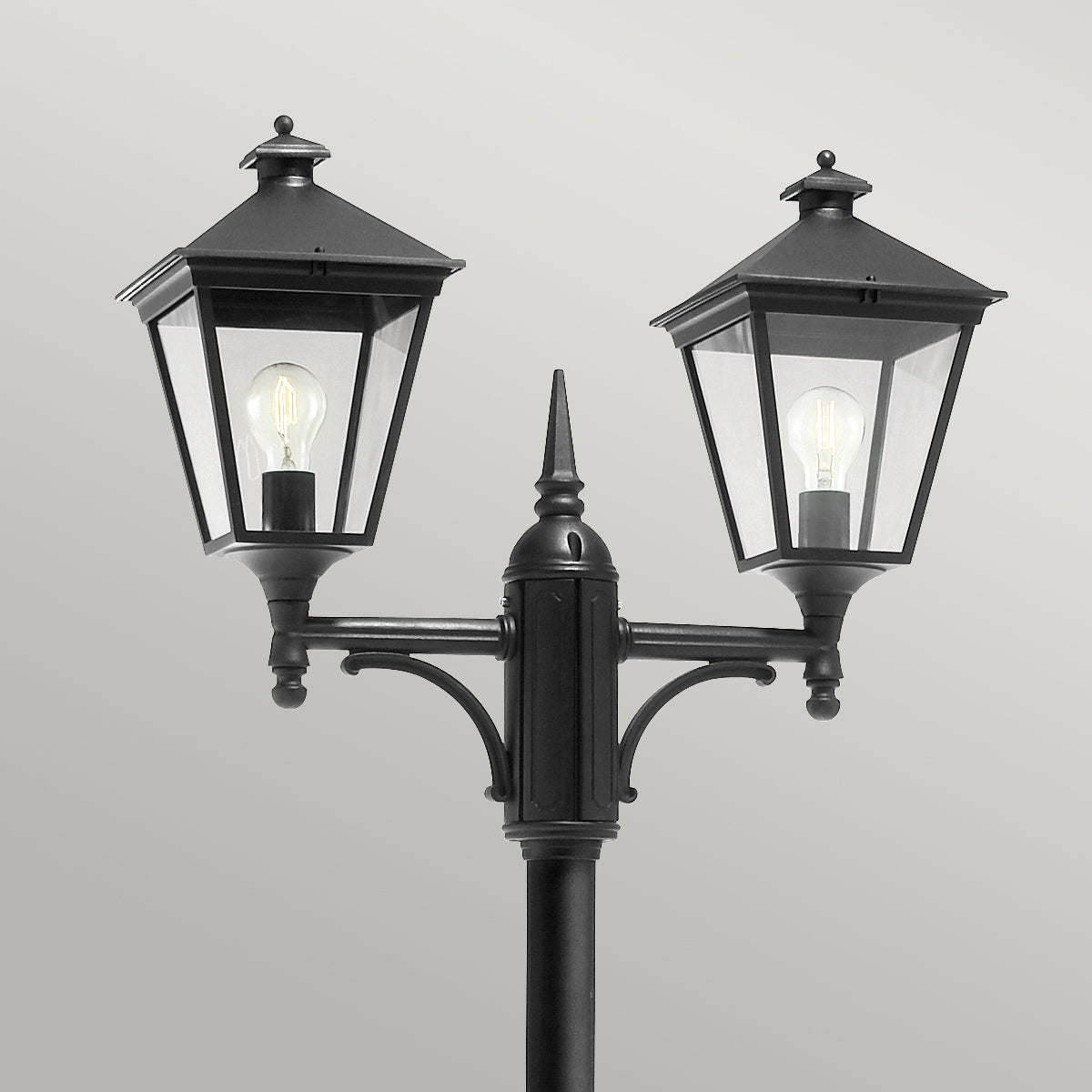 Turin Black Twin Post Light