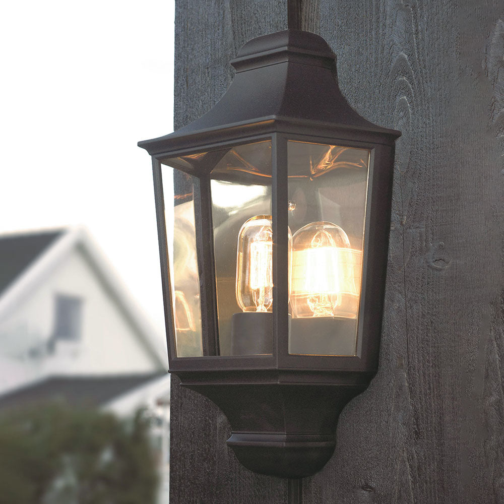 Turin 1-Light Black Half Wall Lantern