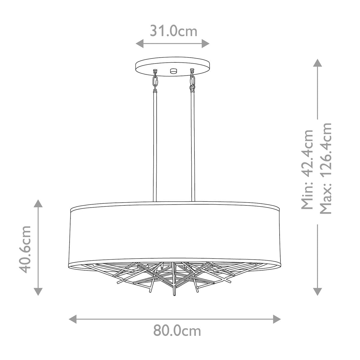 Taiko 5 Light Island Pendant