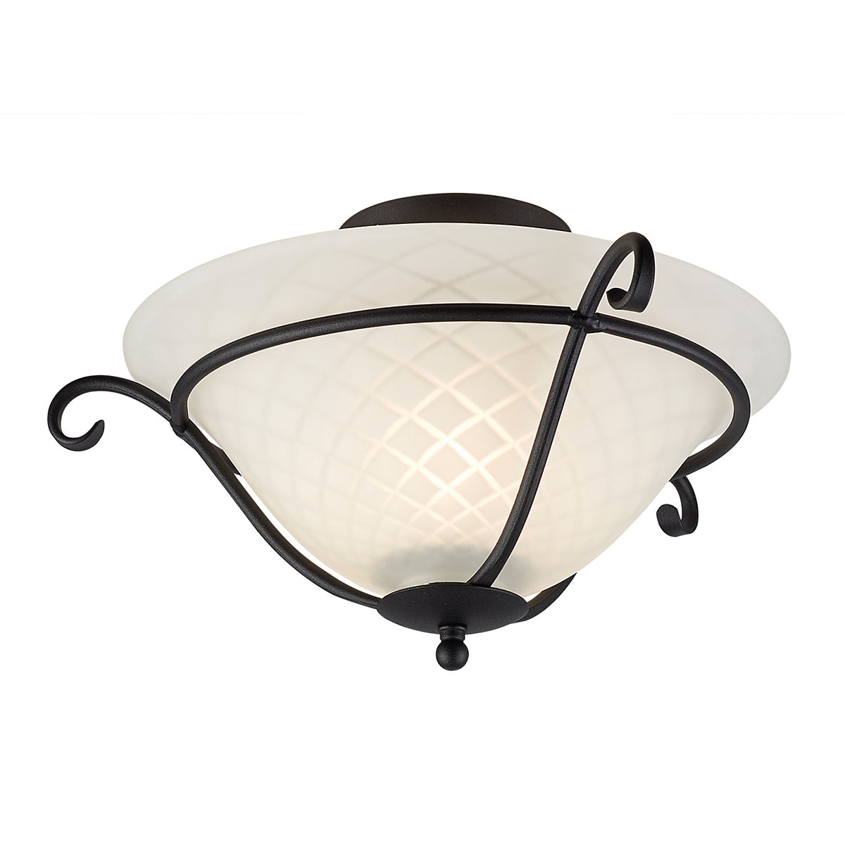 Torchiere Gothic Flush Mount Light (Black)