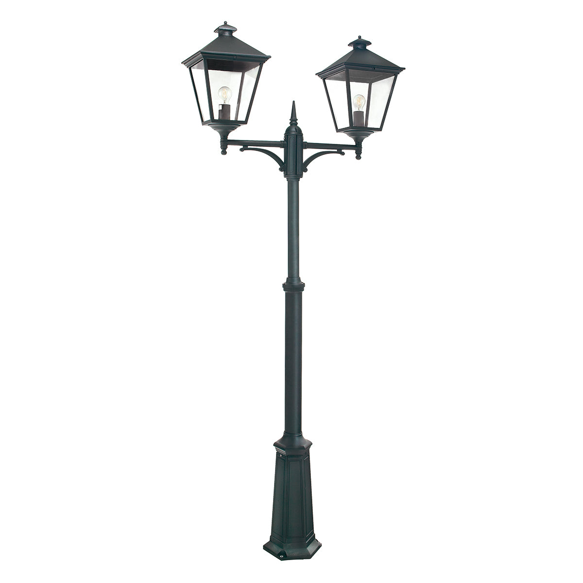 Turin Grande Black Twin Post Light