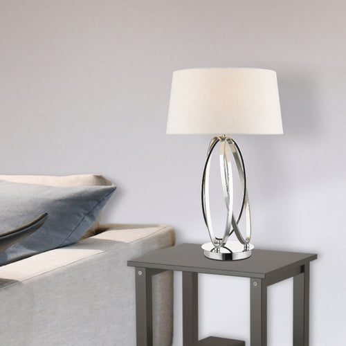 Trinity Table Lamp Polished Chrome With Shade