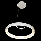 Corvus 55 Round White Pendant with Crystal Inner
