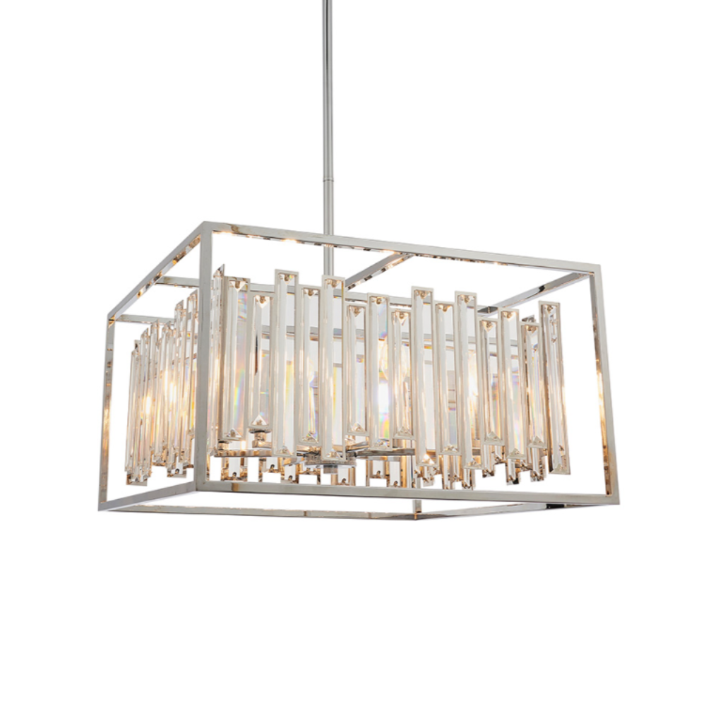 Acadia Modern 4 Light Crystal Pendant Chrome