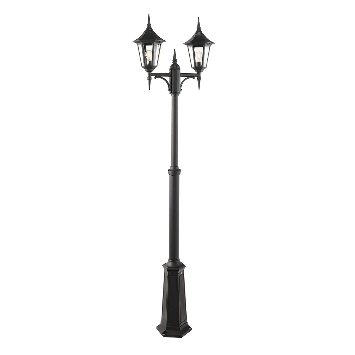 Valencia Black Twin Head Post Light