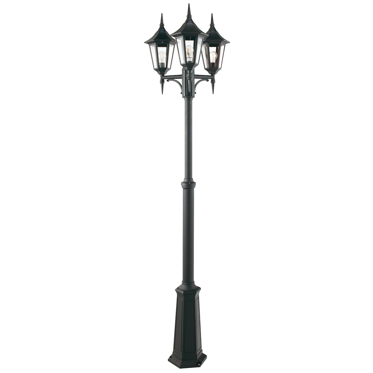 Valencia Black 3-Light Post Light