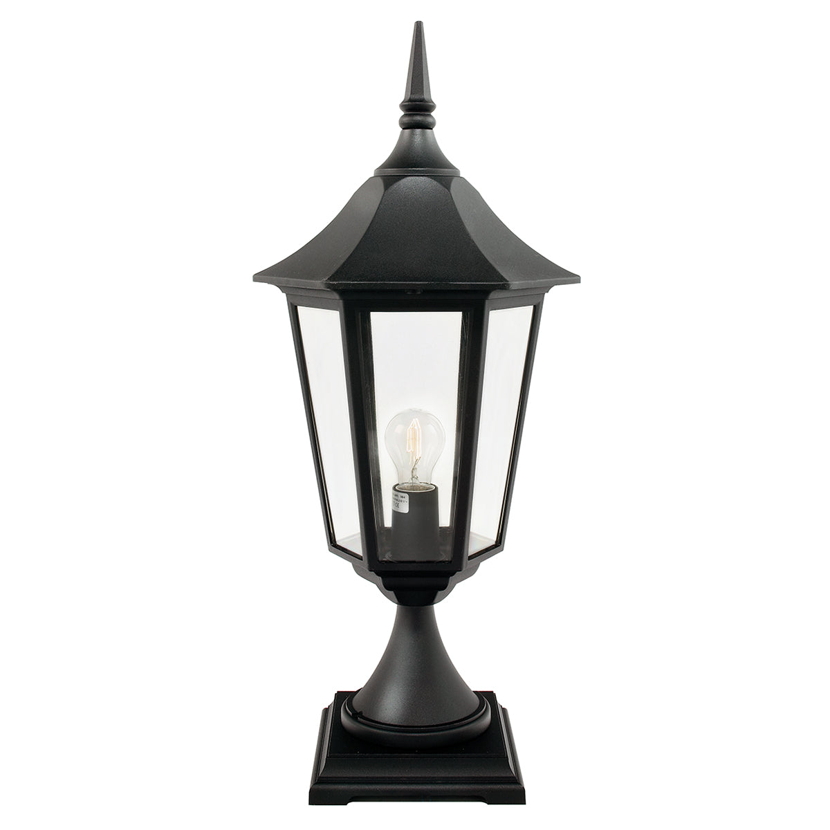 Valencia Grande 1-Light Black Pedestal Lantern