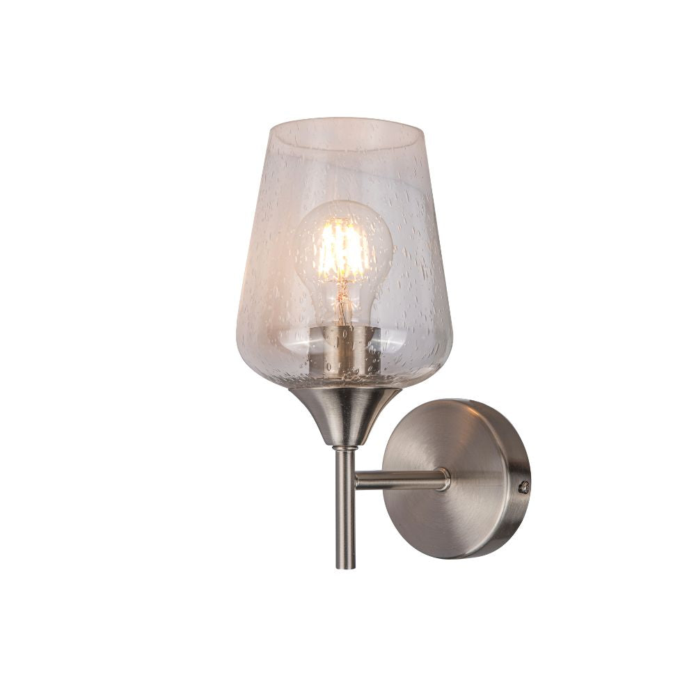 Vino 1 Light Satin Chrome Wall Light