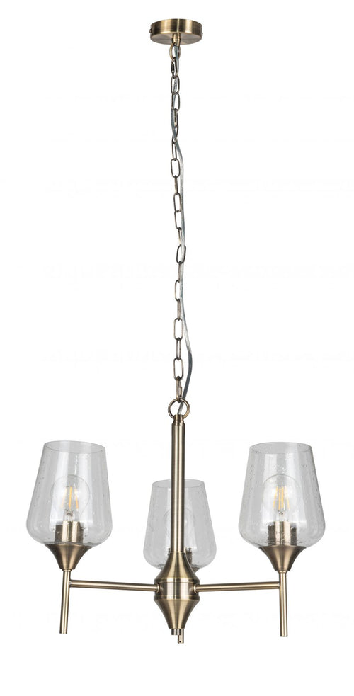 Vino 3 Light Antique Brass Ceiling Light