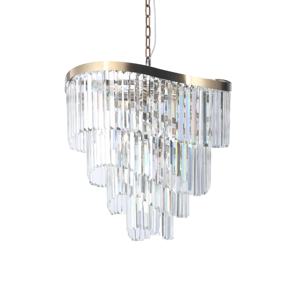 Waverly 12 Light Crystal Pendant Satin Brass