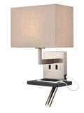 Austen wall light with LED, flex arm reading light + charging pad 1