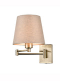 Francis swing arm wall light with taupe shade
