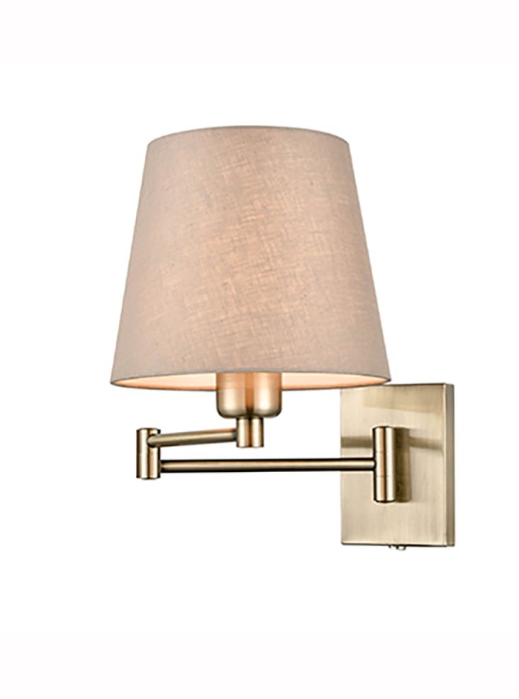 Francis swing arm wall light with taupe shade