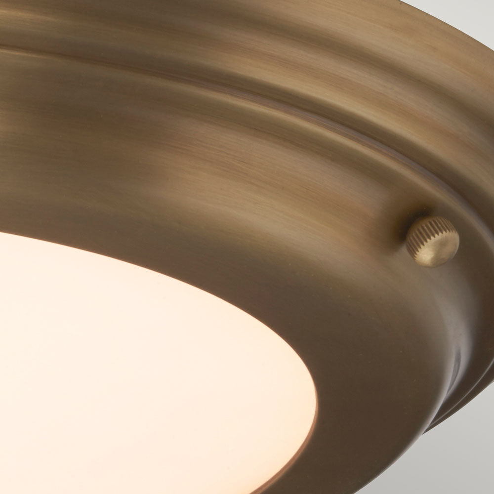 Welland Aged Brass Flush Mount Light (LED)