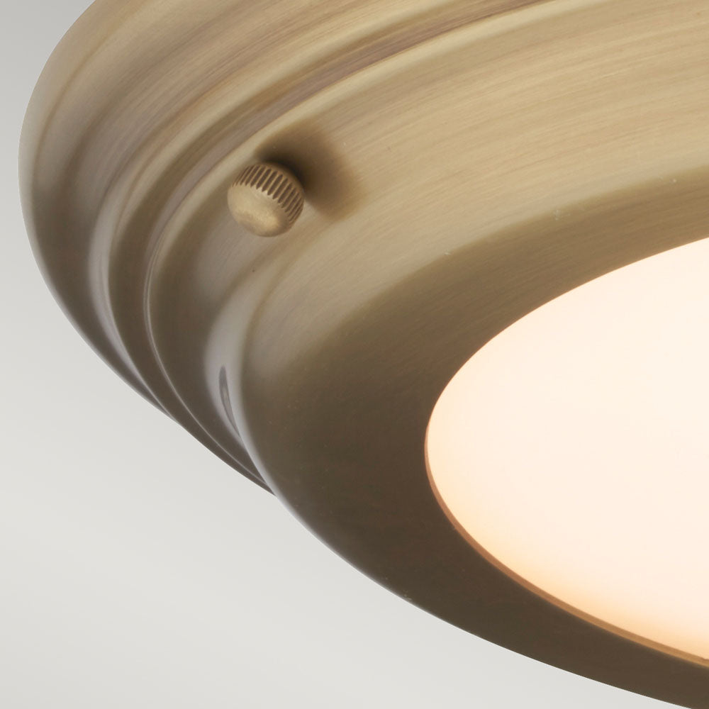 Welland Aged Brass Flush Mount Light (LED)