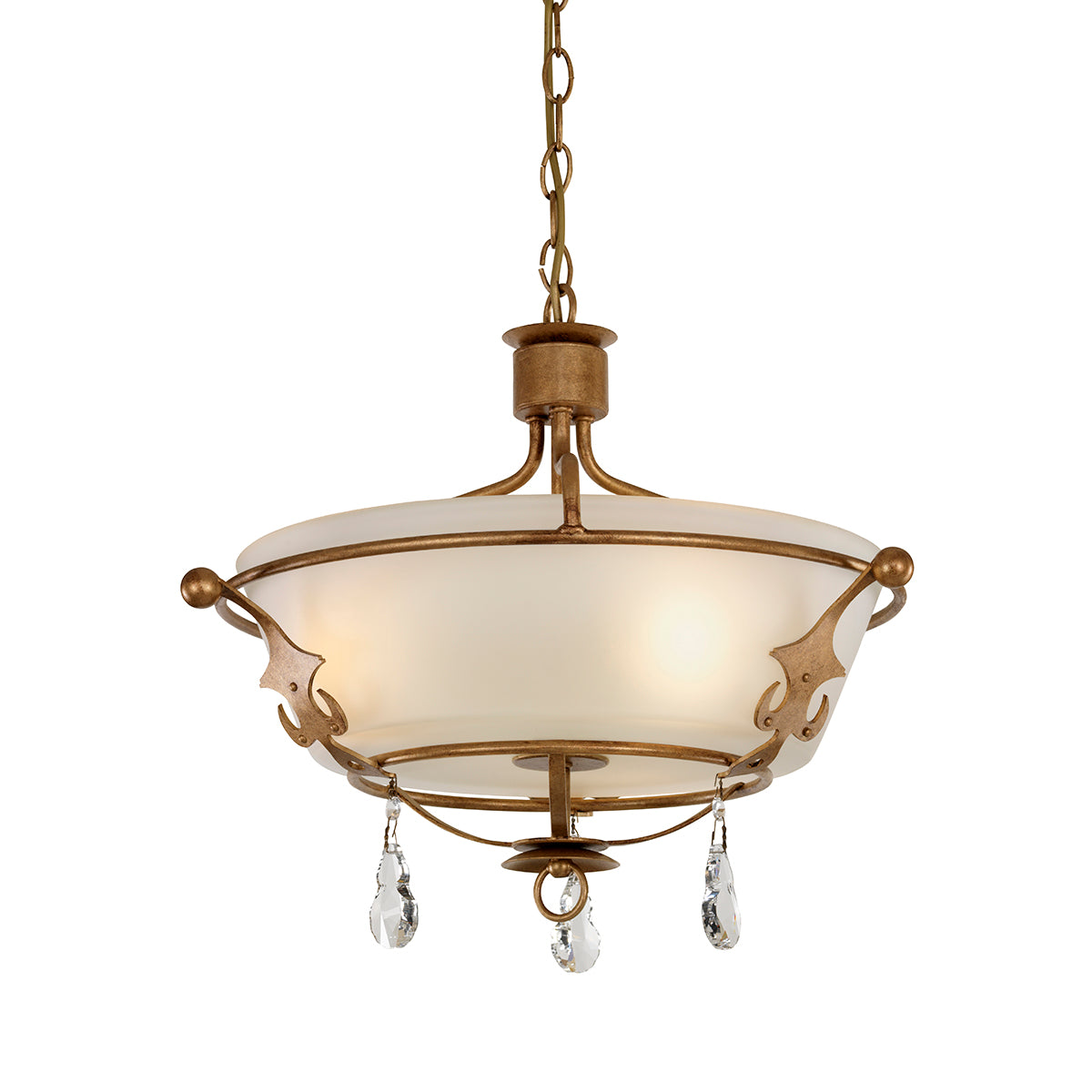 Windsor 3-Light Semi-Flush Mount (Gold Patina)