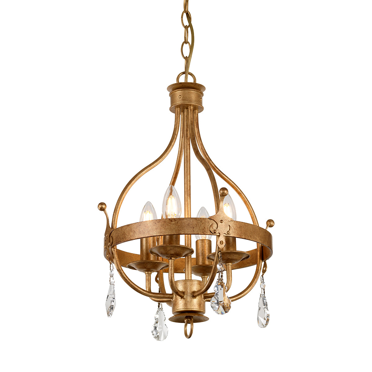 Windsor 4-Light Pendant (Gold Patina)