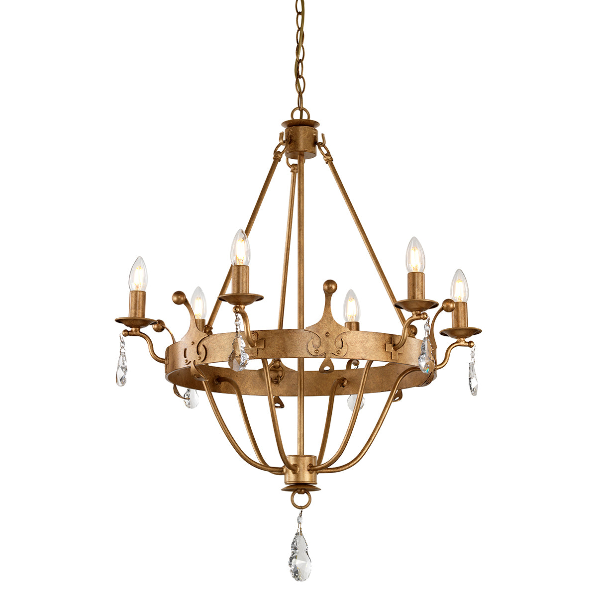 Windsor 6-Light Chandelier (Gold Patina)