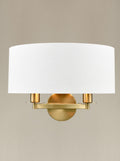 Windsor 2lt Wall Light Aged Brass