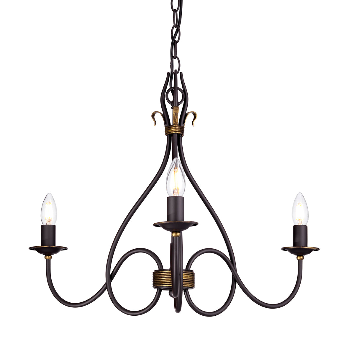Windermere 3-Light Chandelier (Rustic Iron)