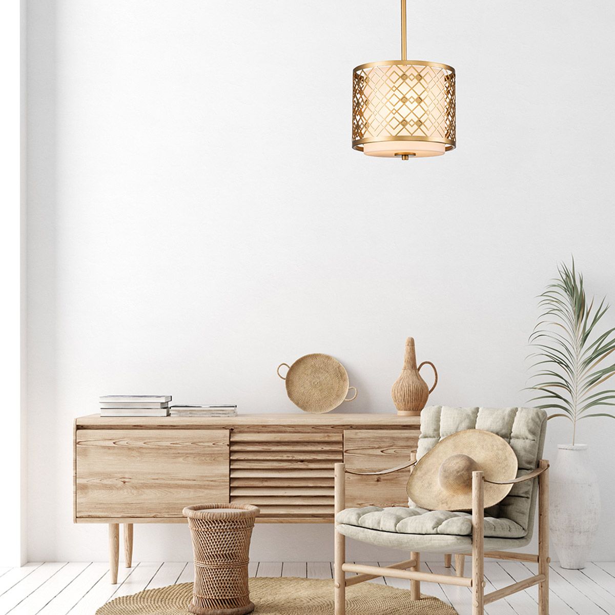 Ziggy 1lt Small Pendant - Lacquered Gold